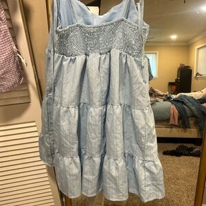 SHEIN Light Blue Midi Dress